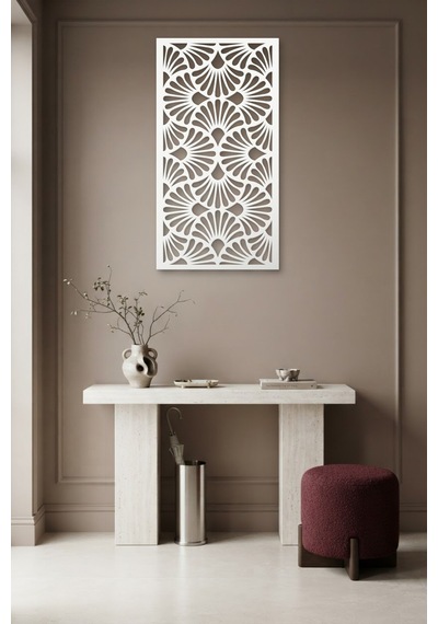 Dekoratif Panel Metal Duvar Tablosu - Duvar Sanatı - Duvar Dekoru - Beyaz