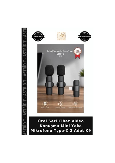 Özel Seri Cihaz Video Konuşma Mini Yaka Mikrofonu Type-c 2 Adet K9