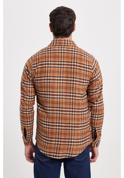 Tudors Erkek Slim Fit Dar Kesim Kareli Kışlık Oduncu Gömlek-42359 Kahverengi Tudors Erkek Slim Fit Dar Kesim Kareli Kışlık Oduncu Gömlek-42359 Kahverengi