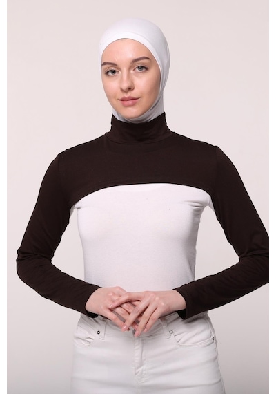 Altobeh Balıkçı Yakalı Boyunluklu Kolluk Kahve Rengi Çok Renkli
