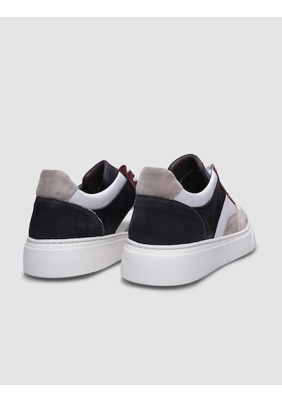 %100 Hakiki Deri Bej-siyah Bağcıklı Erkek Sneaker-bej Bej