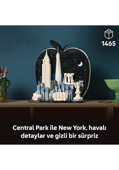 LEGO® Architecture New York City – Büyük Elma 21066 - Yetişkinler için Gizli Sürpriz İçeren Yaratıcı Model Yapım Seti (1465 Parça)