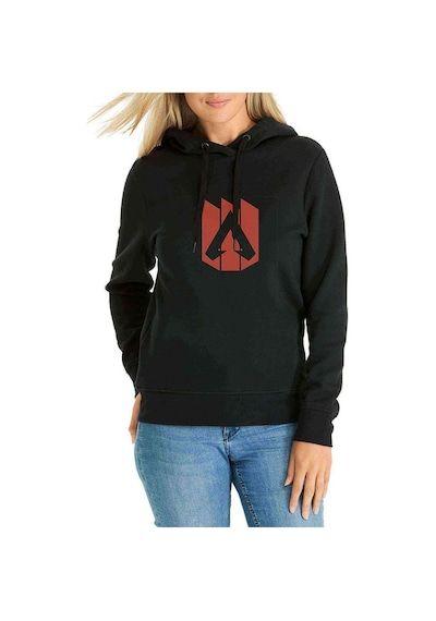Apex Logo Baskılı Siyah Kadın Kapşonlu Sweatshirt (534808685)