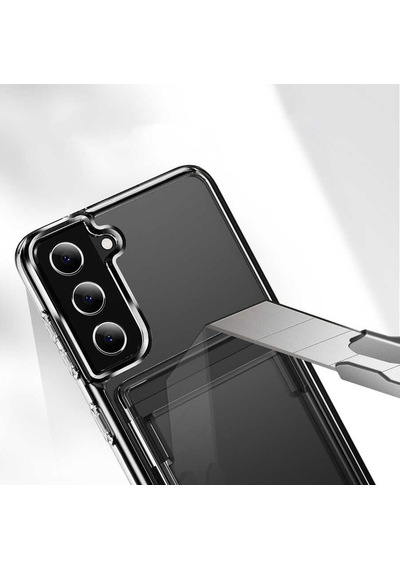 Samsung Galaxy Uyumlu S21 Kılıf Zore Kartlıklı Şeffaf Ensa Kapak