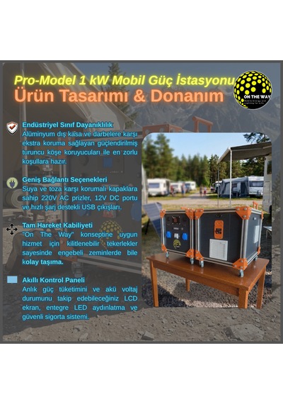 Otw Pro-model 1000w Mobil Güç İstasyonu Lifepo4 Bataryalı Şebeke Şarjlı