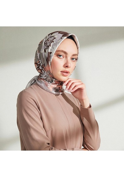 İpekevi Twill İpek Eşarp - Nihavent Desenli - Lila Lila