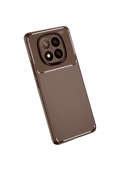 Xiaomi Redmi Note 15 Pro 4g Uyumlu Kılıf Karbon Tasarım Kamera Korumalı Silikon Telefon Kılıfı Kapak Kahverengi