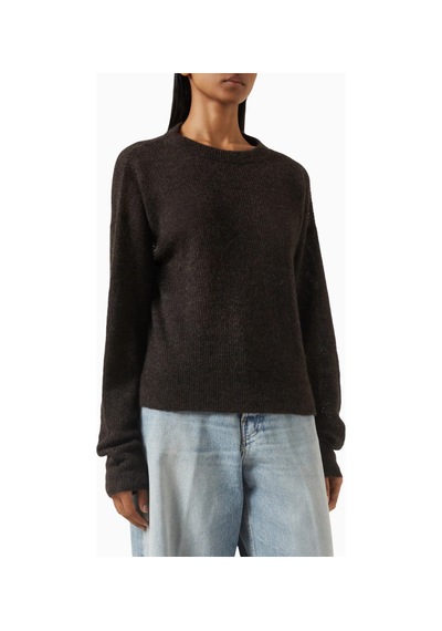 Haikure Blair Knit Sweater, Modern Açık Sırt Detaylı Kadın Triko Kazak Kahverengi