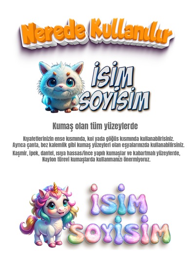 Kıyafet Etiketi - Okul Kıyafet Kumaş Etiketi Kreş Anaokulu İlkokul Kıyafet Kumaş Etiketi Set01 Karışık