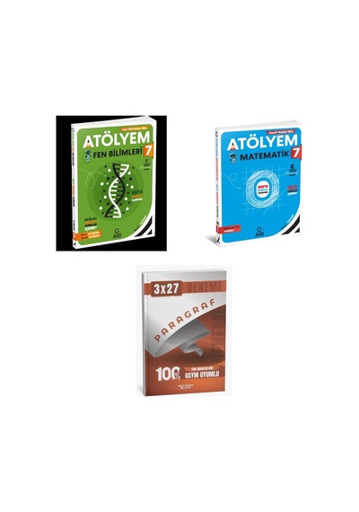2027 Arı 7 Sınıf Fen Fenito Bilimleri Atölyem Güncel + Matematik Matemito Atölyem-güncel Soru + Ankapade 3'lü Set
