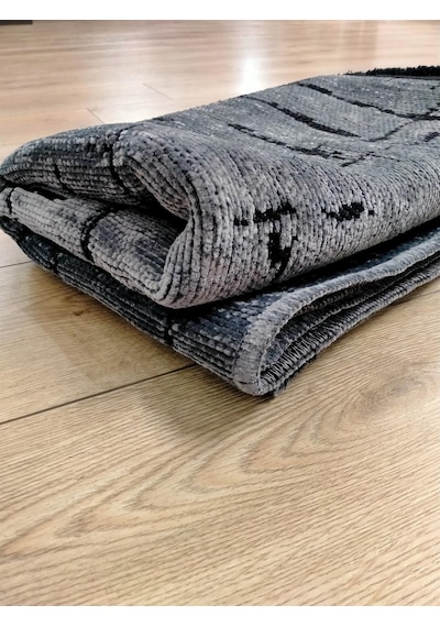 Çam Halı Bodrum Bdr 123 Antrasit Özel Latex Kaymaz Tabanlı Kilim