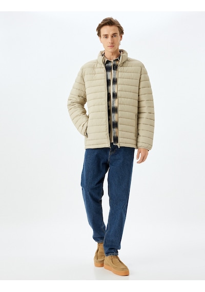 Koton Slim Fit Fermuarlı Şişme Mont Taş 5wam20101hw Koton Slim Fit Fermuarlı Şişme Mont Taş 5wam20101hw