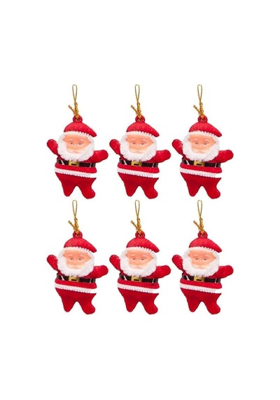 Waldern Yılbaşı Çam Ağacı Süsü Noel Baba 6&apos Lı 6,5cm Diğer