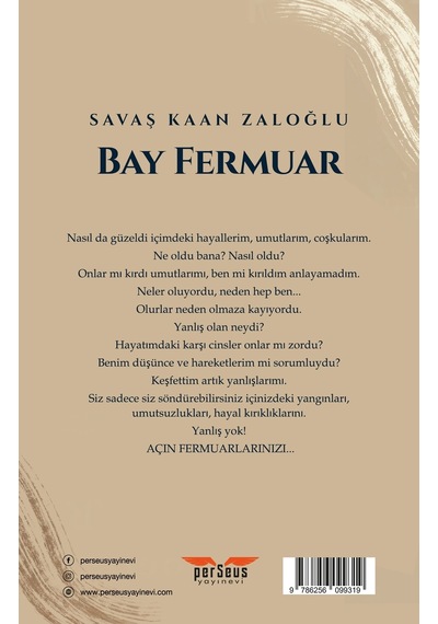 Bay Fermuar - Savaş Kaan Zaloğlu, Perseus Yayınevi,