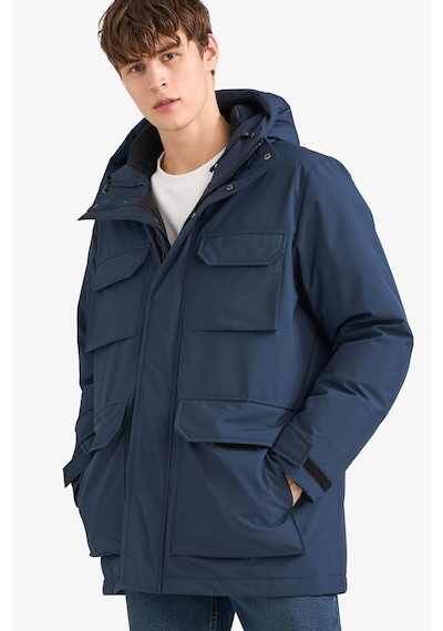 Defacto Su İtici Regular Fit Kapüşonlu Çift Cepli Fermuarlı Çıtçıtlı Mont F5701ax25wnnv175 Lacivert-nv175