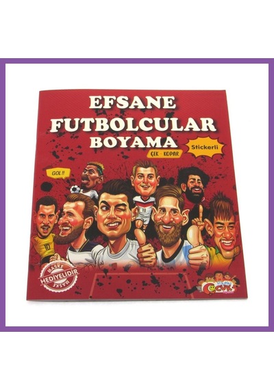 Bezos Efsane Futbolcular Çıkartmalı Maskeli Boyama Kitabı Bzoshb Çok Renkli