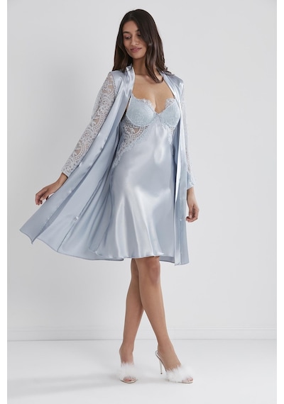 Pierre Cardin Saten Dantelli Gecelik Ve Sabahlık Takımı - 4025 001