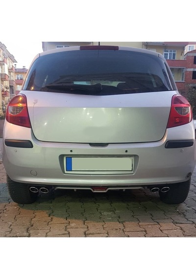 Oto H.i.t. Renault Clio 3 Uyumlu Body Kit Difüzör 4 Çıkış Gri Yuvarlak