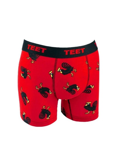 Teet 3'lü Erkek Boxer Seti Hediyelik Şık Ve Rahat Desenli İç Gi Kırmızı