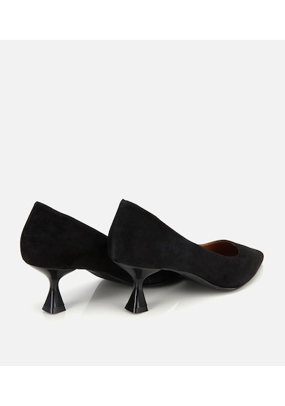 Hotiç Kadın Süet Deri Siyah Esnek Tabanlı İnce Topuklu Stiletto 01ayh312500a100 Siyah