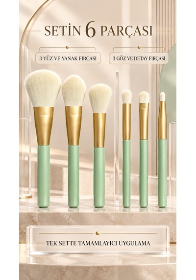 Nova Pro Face + Cheek 6 Lı Makyaj Fırçası Seti Yüz, Göz Ve Detay Fırçaları