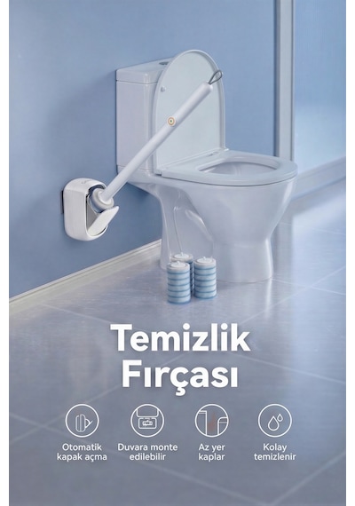 Tuvalet Fırçası - Yeni Nesil, Banyo Fırçası, Hijyenik Fırçası, Wc Fırça, Çok Amaçlı Beyaz
