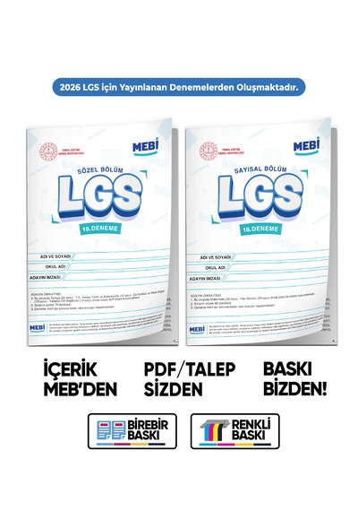 2026 Lgs 8.sınıf Mebi Online Türkiye Geneli 10. Deneme Sayısal Sözel Büyük Boy Renkli Baskı Ücreti