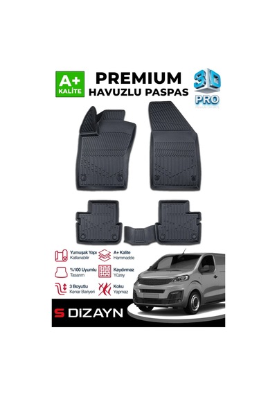Fiat Scudo K0 Panelvan 3d Pro Havuzlu Paspas Ön 2'li 2022 Üzeri A+ Kalite