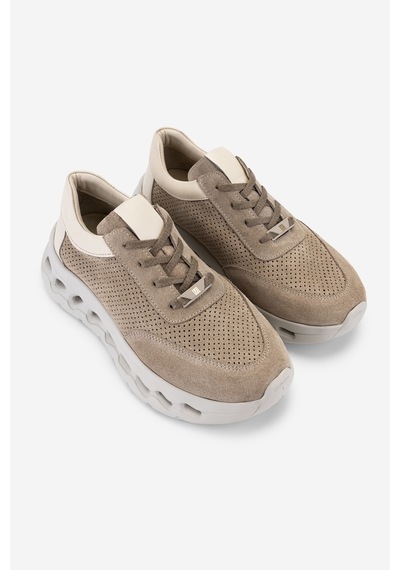 Valmenti Kadın Hakiki Deri Bej Sneakers & Spor Ayakkabı 1182 1705 Bn Ayk Y26 A.bej Suet/dr
