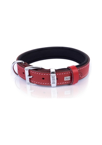 Doggie İsimlikli Deri Boyun Tasması M 1.5x25-30 CM Kırmızı