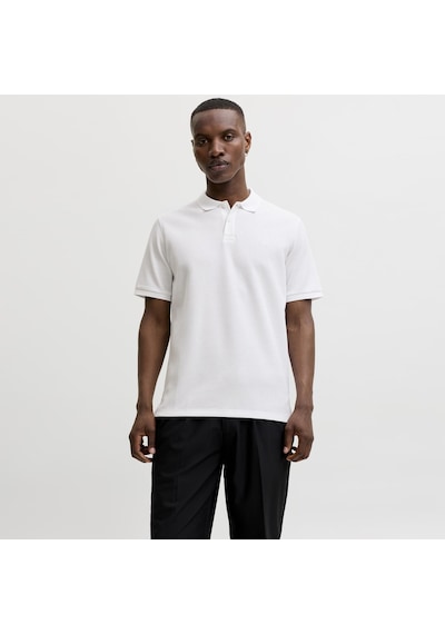 Jack & Jones Erkek Kisa Kollu Polo Tisört - Austin - 12268130 Beyaz