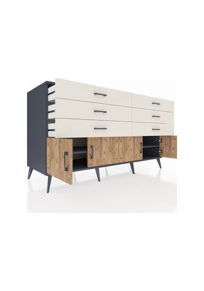 Kronos Konsol 2 Raflı 6 Çekmeceli 4 Kapaklı 176x59x99 Antrasit-ça Antrasit-çam/aytaşı Kronos Konsol 2 Raflı 6 Çekmeceli 4 Kapaklı 176x59x99 Antrasit-ça Antrasit-çam/aytaşı