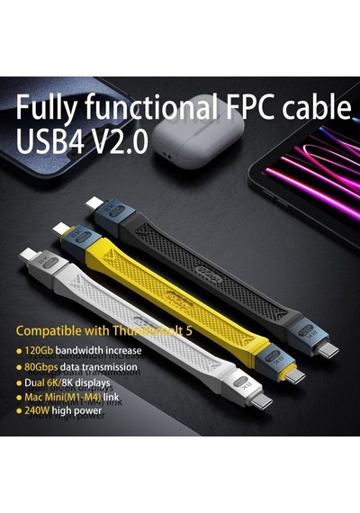 Lexroo Usb4 240w 8k 60hz 80gbps Şarj Ve Veri Aktarım Kablosu Otgfb Standart