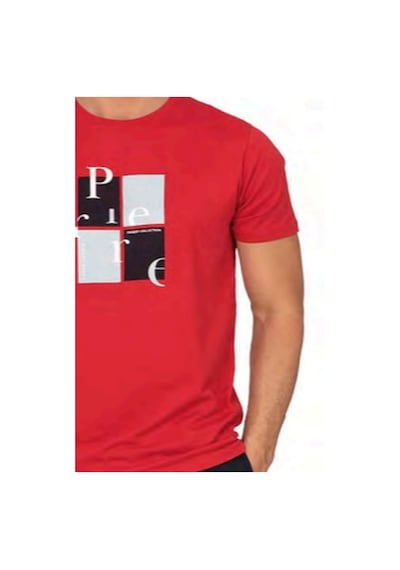 Pierre Cardin 6126 Erkek Kısa Kollu Bisiklet Yaka Pijama Takımı-kırmızı