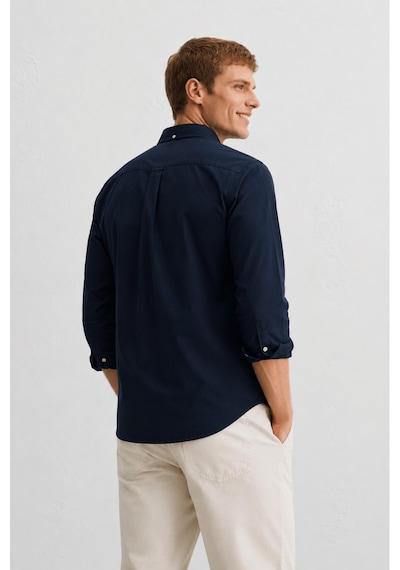 UCLA Tyson Lacivert %100 Pamuk Poplin Standard Fit Erkek Gömlek
