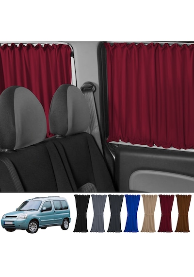 Pandami Citroen Berlingo 1.nesil 1996-2009 Uyumlu Bordo Raylı Oto Perde Takımı