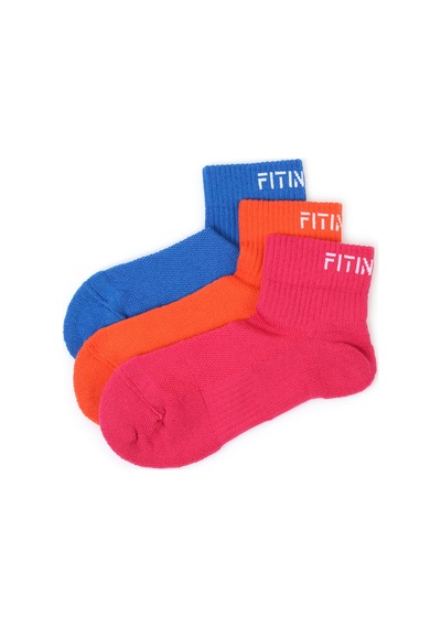 Fitinsane Premium Performance Quarter 3'lü Paket Turuncu - Mavi - Pembe