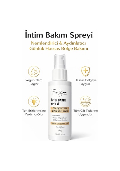 İntim Bölge Ton Eşitleyici İnitim Bakım Spreyi 100 Ml Arbutin & Hyaluronik Asit İçeren