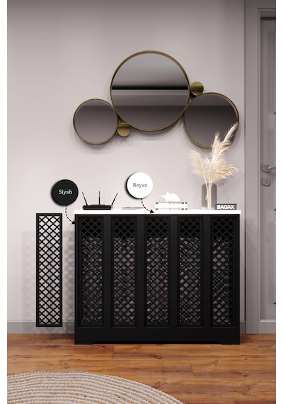 Dekoratif Petek Dolabı Kalorifer Peteği Kapatma Ünitesi Modern Tasarım İç Ölçü 96 Cm Dış Ölçü 100 Cm Petek 96 Siyah Üstü Beyaz D3 Dekoratif Petek Dolabı Kalorifer Peteği Kapatma Ünitesi Modern Tasarım İç Ölçü 96 Cm Dış Ölçü 100 Cm Petek 96 Siyah Üstü Beyaz D3