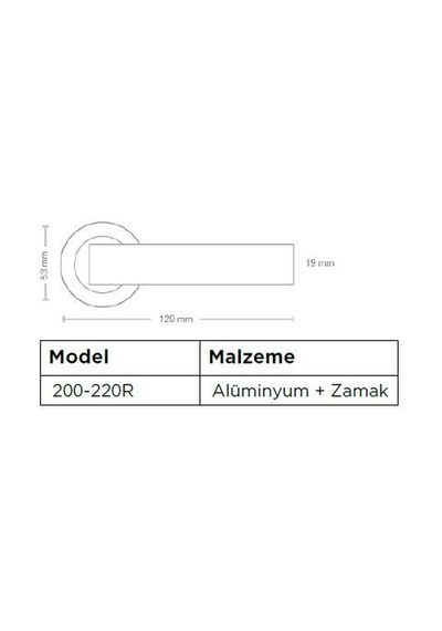 Sese Özge Modeli Kare Rozetli Wc Kapı Kolu Antik Renk 200-220r-02-94