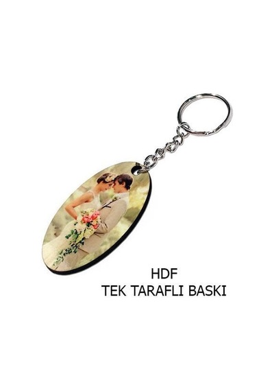 Hdf Tek Taraflı Anahtarlık - Oval