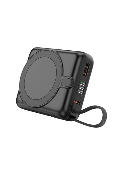 S-link M10l 10000 Mah Magsafe Uyumlu 15w Kablosuz Ve 22.5w Pd Hızlı Şarj Powerbank Siyah Siyah