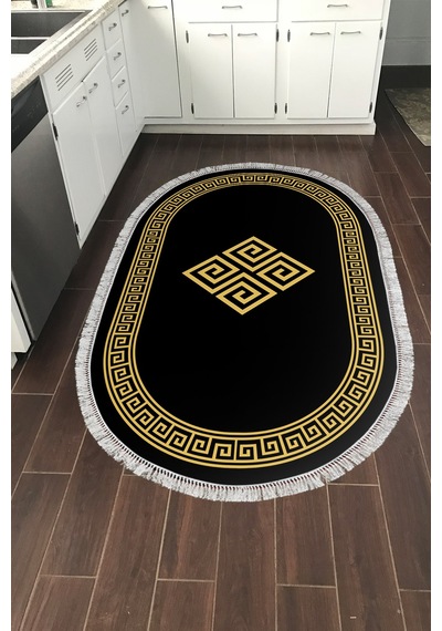 Eko Trend Djt Halı Yıkanabilir Kaymaz Taban 656m Oval Modern Gold