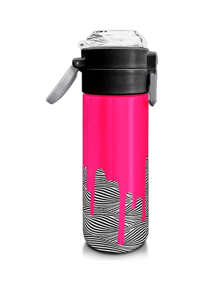 Coral High Kids Pembe Siyah Beyazdesenli Pipetli Ve Direkt İçim Çelik Termos 500 Ml 31878 Pembe - Siyah