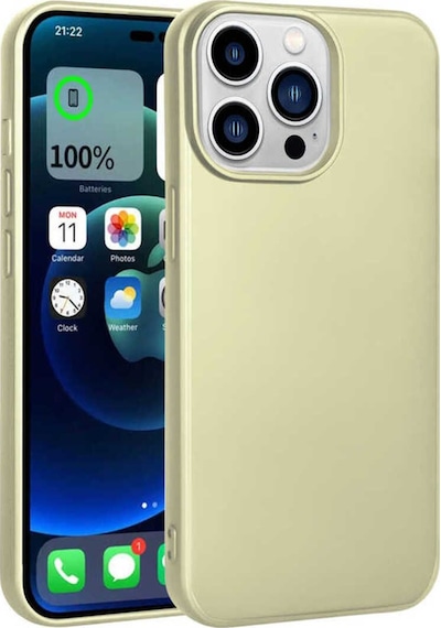 Apple Uyumlu iPhone 14 Pro Kılıf Zore Premier Silikon Kapak Gold