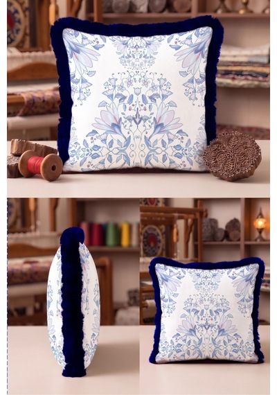 Çiçekli Vintage Floral Saçaklı Yastık Kılıfı - Romantik Bahar Mavi Lacivert Püsküllü Kırlent Kılıfı Kadim Yörünge Nova Çiçekli Vintage Floral Saçaklı Yastık Kılıfı - Romantik Bahar Mavi Lacivert Püsküllü Kırlent Kılıfı Kadim Yörünge Nova