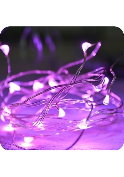Yılbaşı Çam Ağacı Işığı 10 Metre Pembe Led Işık Pembe Pilli Led Işık Micro Parlak Canlı Led Işıklı