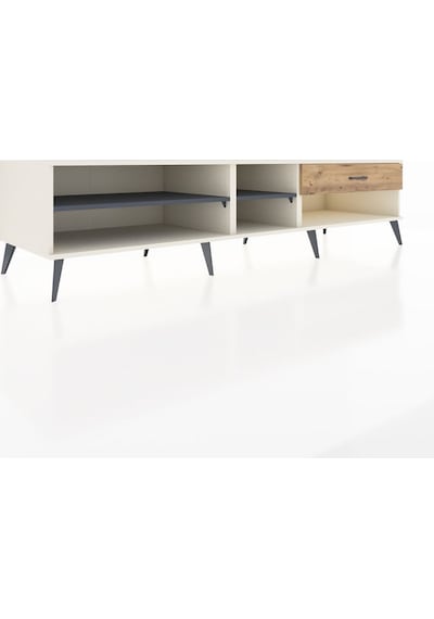 Kronos Tv Ünitesi 2 Raflı Tek Çekmeceli 220x59x51 Aytaşı-antrasit/çam Antrasıt/atlas Çam - Aytası
