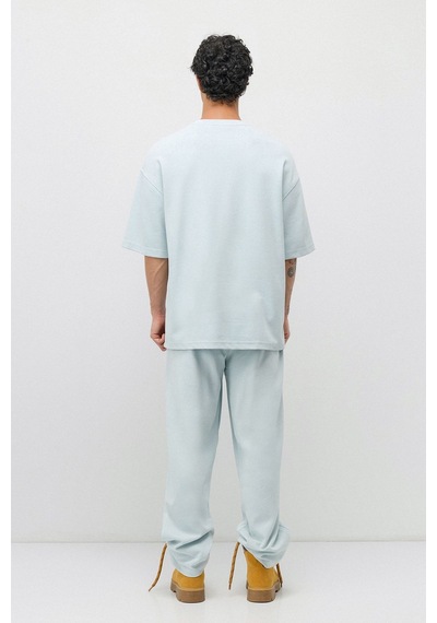 Oversize Baskılı Eşofman Takım Bebe Mavi