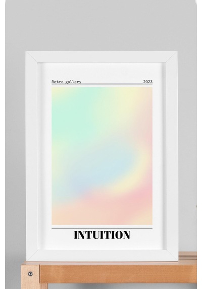 Intuition Çerçeveli Tablo Sezgi İçgüdü Aura Enerji Renkleri Retro Gallery